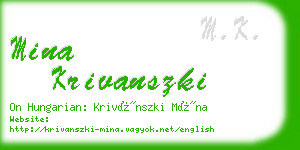 mina krivanszki business card